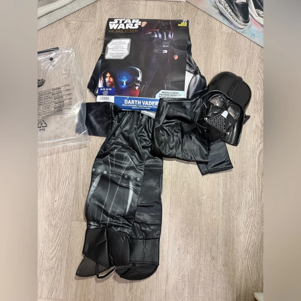 New Disney Costume Play, Darth Vader Child Costume Size Medium 8-10 Muscle Chest